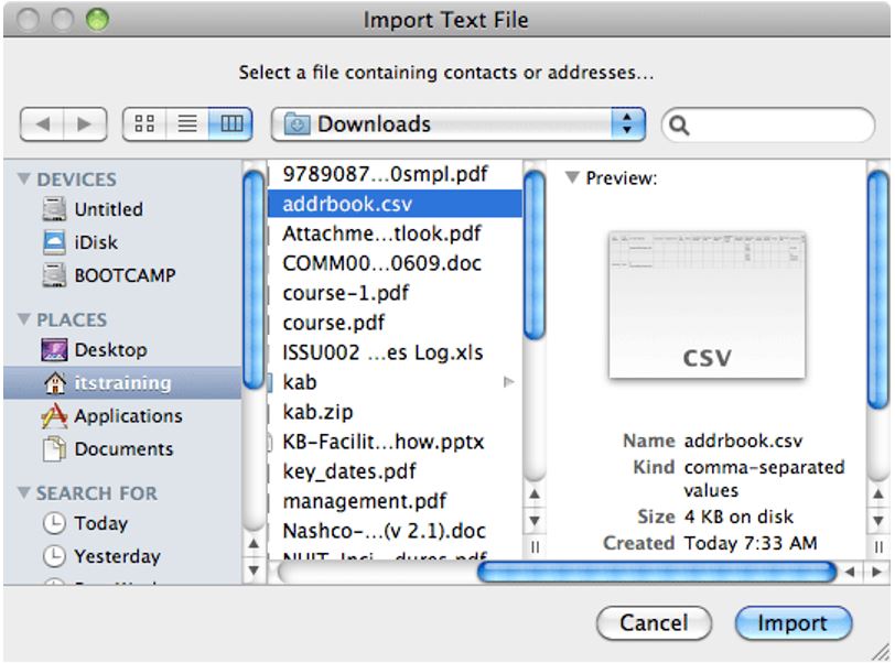 Import contacts outlook for mac